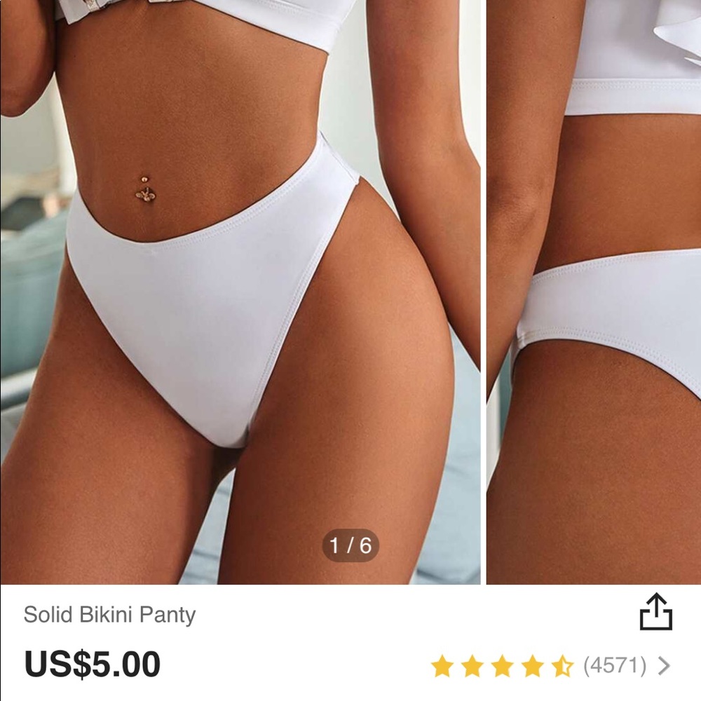 white bikini bottoms
